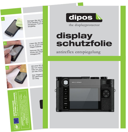 Matte Displayschutzfolie von dipos passend für Leica M10-P, präziser Zuschnitt und blasenfrei montiert