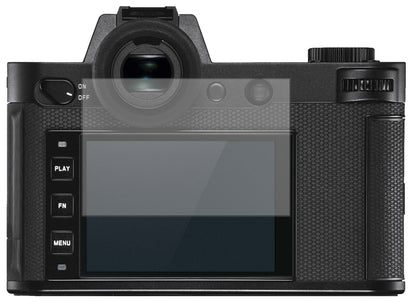 LeicaSL2-S mit aufgebrachter dipos Displayschutzfolie, die lästige Fingerabdrücke minimiert