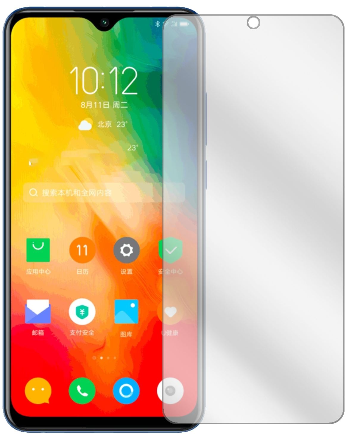 LenovoK6 Enjoy mit aufgebrachter dipos Displayschutzfolie, glasklare Darstellung ohne Einschränkungen