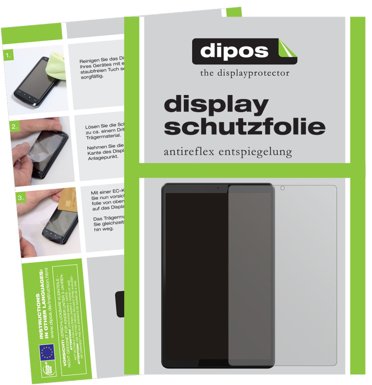 Matte Displayschutzfolie von dipos passend für Lenovo Smart Tab M8, präziser Zuschnitt und blasenfrei montiert