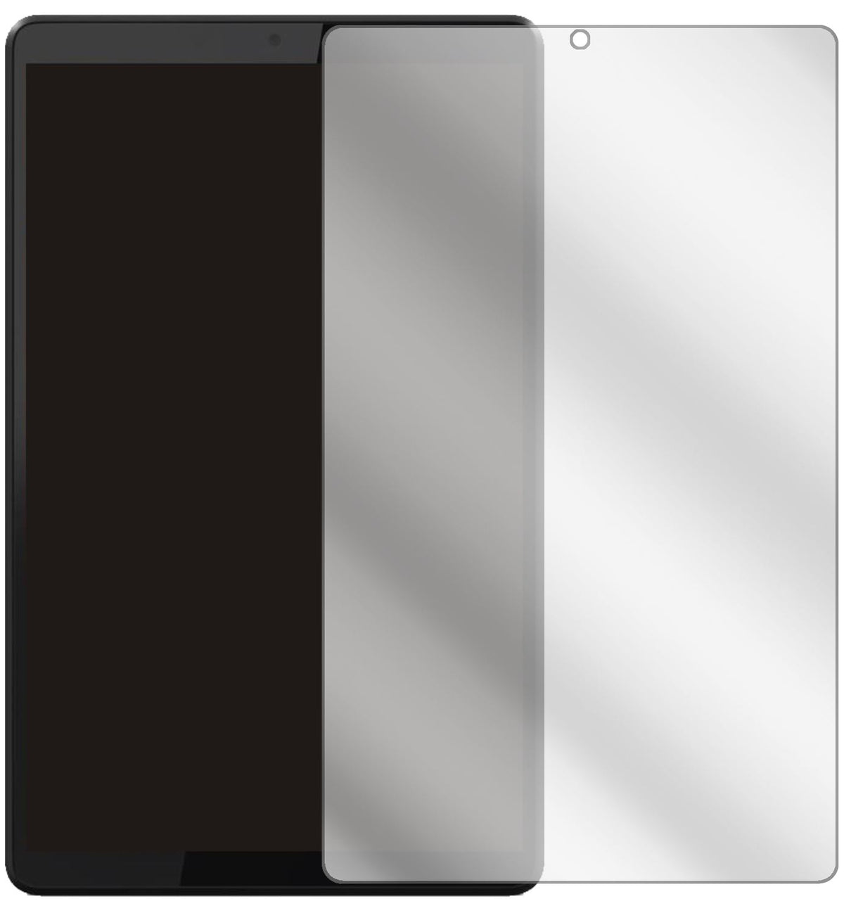 LenovoSmart Tab M8 mit aufgebrachter dipos Displayschutzfolie, glasklare Darstellung ohne Einschränkungen