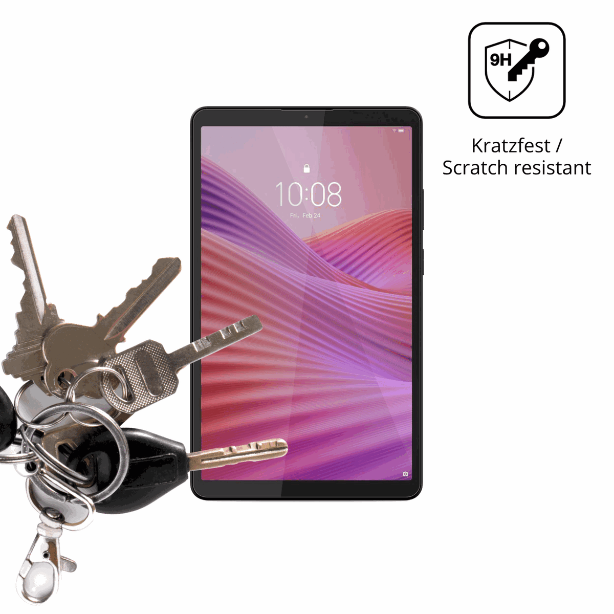 dipos Displayschutz für Lenovo Tab K9, transparente Oberfläche, perfekte Passform auch für die Rundungen