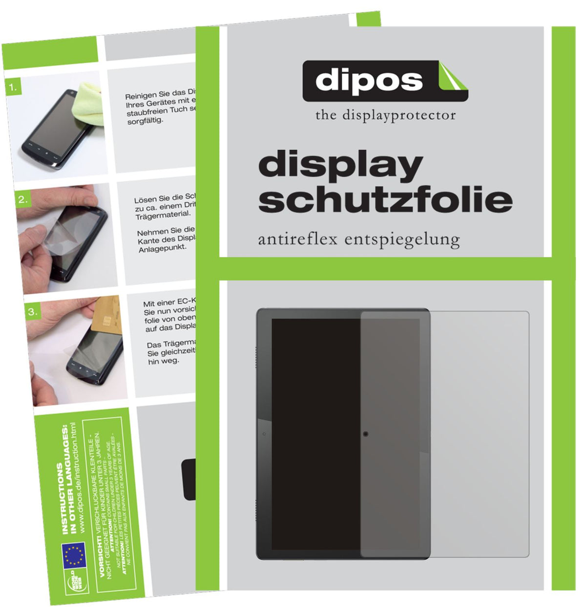 Matte Displayschutzfolie von dipos passend für Lenovo Tab M10, präziser Zuschnitt und blasenfrei montiert