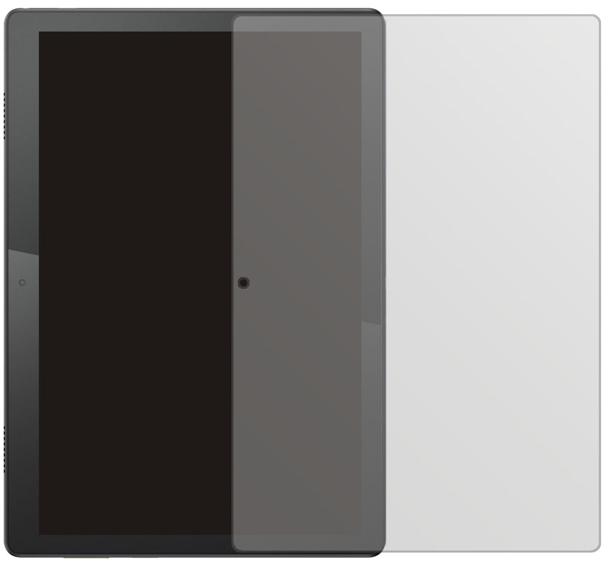 LenovoTab M10 mit aufgebrachter dipos Displayschutzfolie, die lästige Fingerabdrücke minimiert