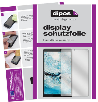 Klare Displayschutzfolie von dipos passend für Lenovo Tab M8, präziser Zuschnitt und blasenfrei montiert
