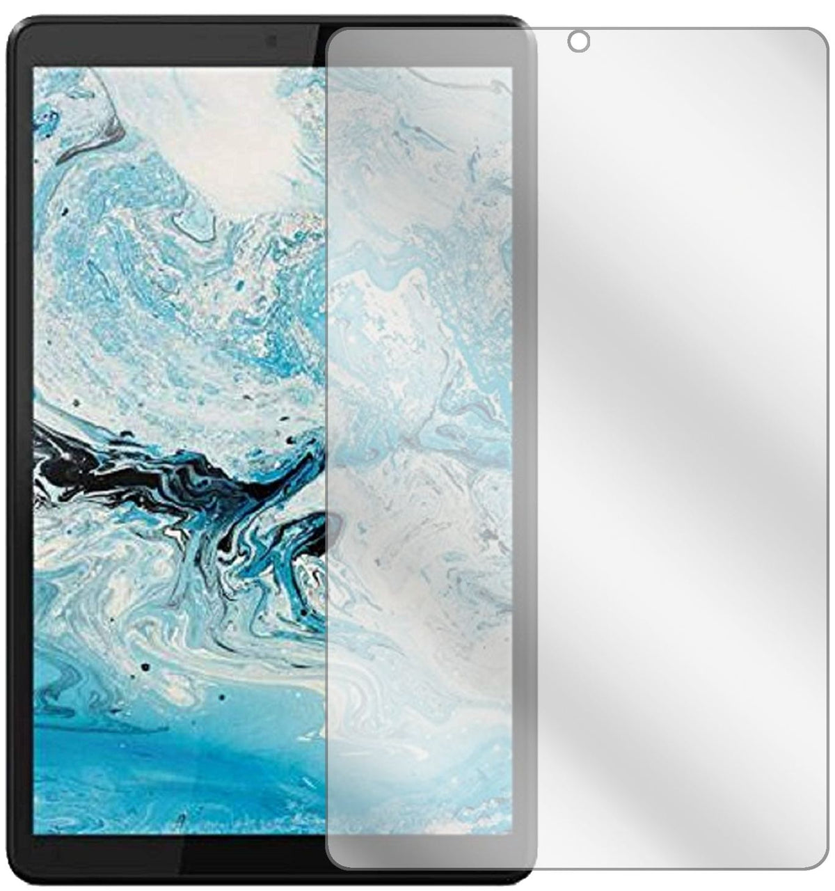 LenovoTab M8 mit aufgebrachter dipos Displayschutzfolie, glasklare Darstellung ohne Einschränkungen