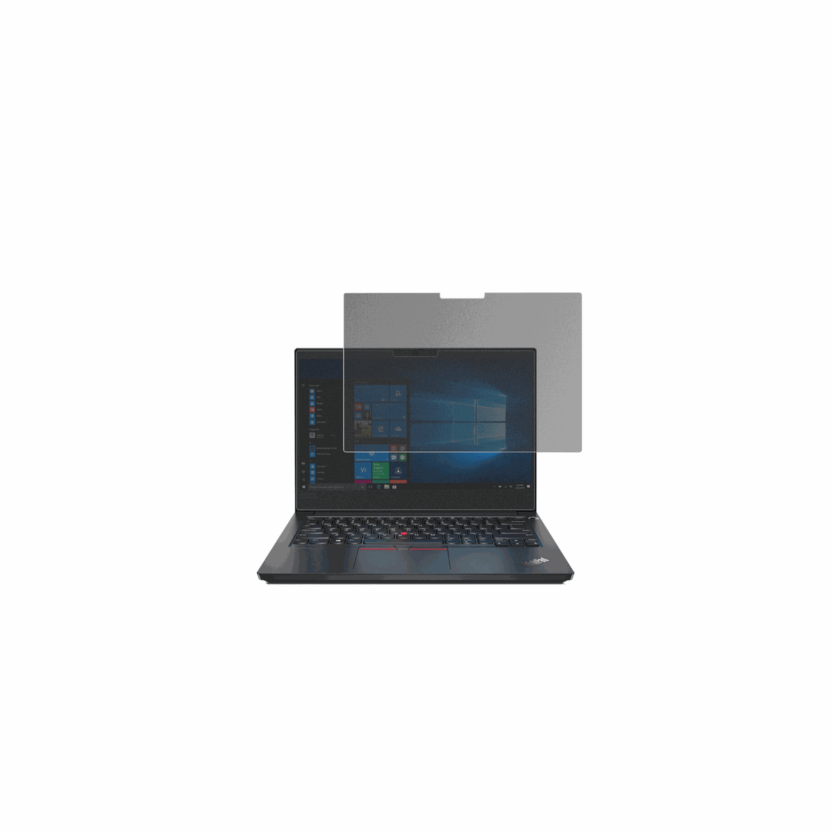 LenovoThinkPad E14 Gen 1 mit aufgebrachtem dipos Displayschutz, der seitliche Einblicke blockiert