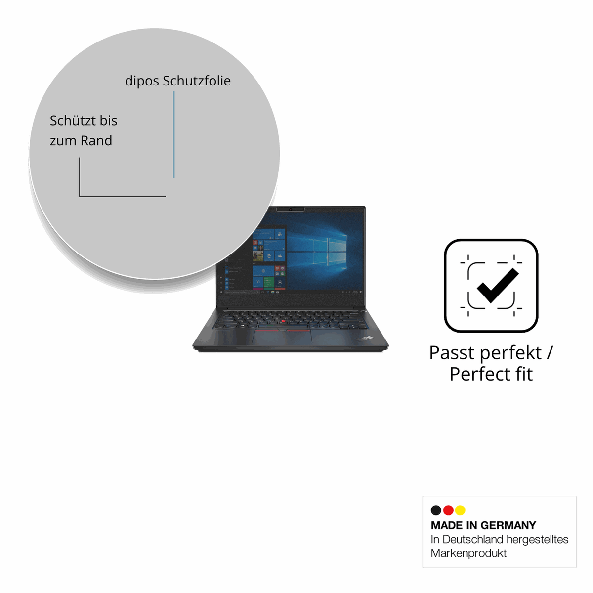 Schutz gegen Kratzer auf dem Lenovo ThinkPad E14 Gen 1 Glas durch Schlüssel oder Ähnliches