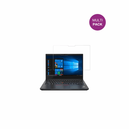 LenovoThinkPad E14 Gen 1 mit aufgebrachter dipos Displayschutzfolie, glasklare Darstellung ohne Einschränkungen