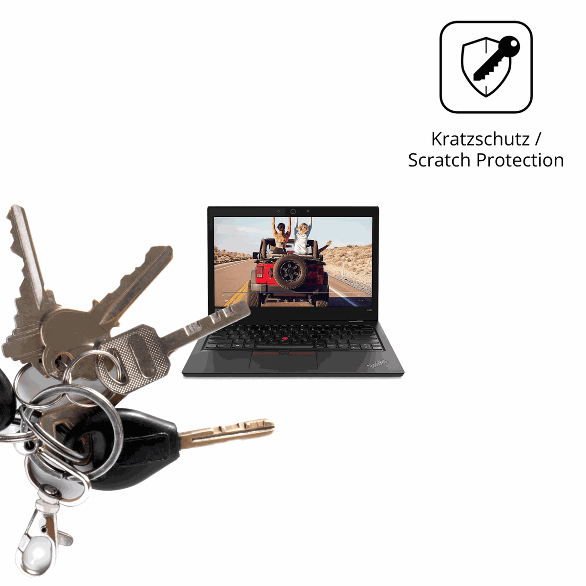 Schutz gegen Kratzer auf dem Lenovo ThinkPad L380 Glas durch Schlüssel oder Ähnliches
