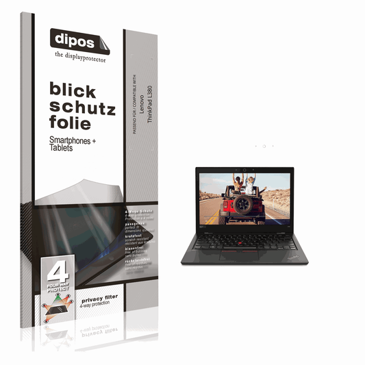 Blickschutzfolie von dipos passend für Lenovo ThinkPad L380, präziser Zuschnitt und blasenfrei montiert