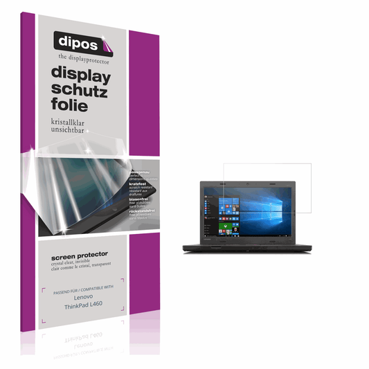 Klare Displayschutzfolie von dipos passend für Lenovo ThinkPad L460, präziser Zuschnitt und blasenfrei montiert