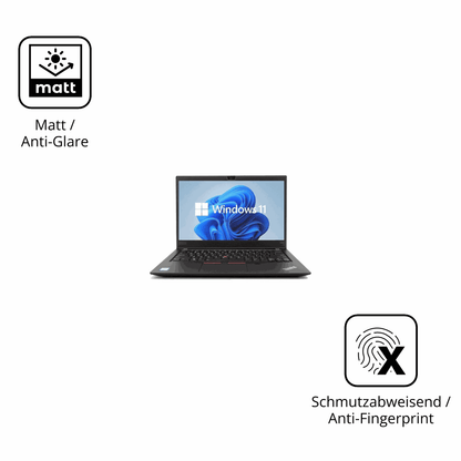 Dünne und entspiegelnde Folie passend zugeschnitten für Lenovo ThinkPad T490s