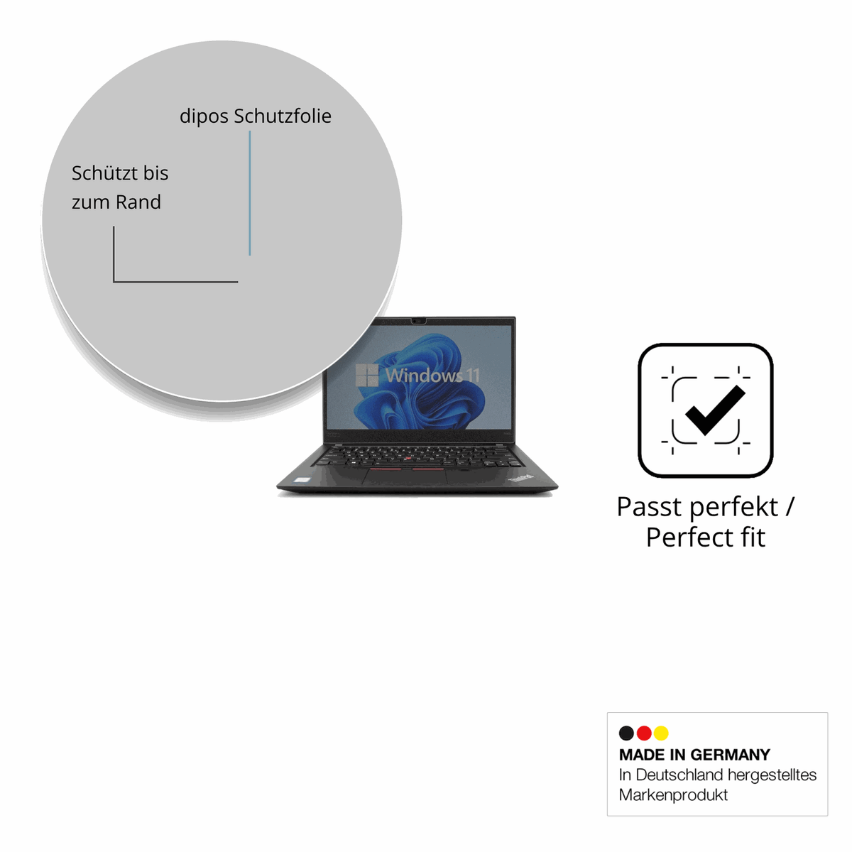 Schutz gegen Kratzer auf dem Lenovo ThinkPad T14s Gen 1 Glas durch Schlüssel oder Ähnliches