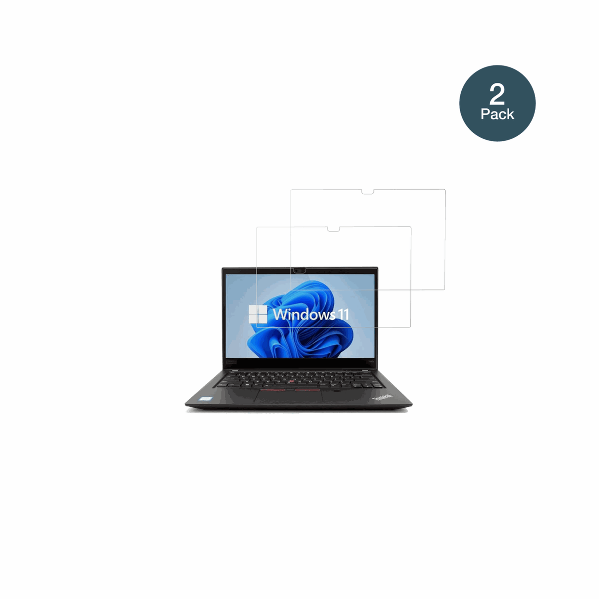 LenovoThinkPad T490s mit aufgebrachter dipos Flex Schutzfolie, glasklare Darstellung ohne Einschränkungen