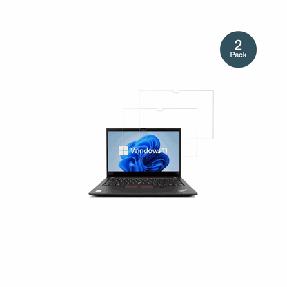 LenovoThinkPad T490s mit aufgebrachter dipos Flex Schutzfolie, glasklare Darstellung ohne Einschränkungen