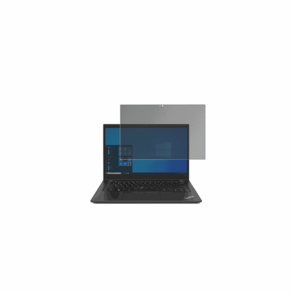 LenovoThinkPad T14s Gen 2 mit aufgebrachtem dipos Displayschutz, der seitliche Einblicke blockiert