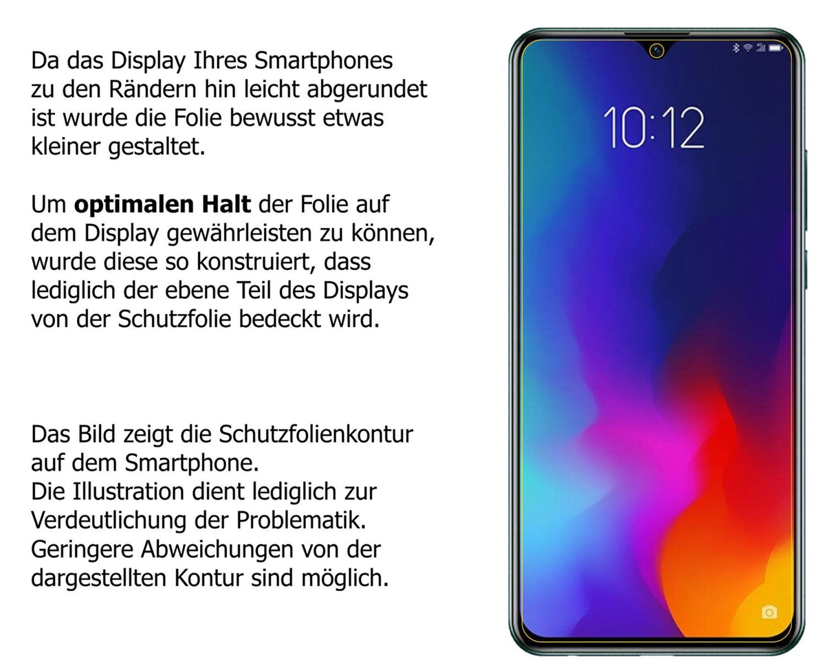 dipos Displayschutz für Lenovo Z6 Lite, mattierte Oberfläche, robuste Festigkeit und perfekte Passform