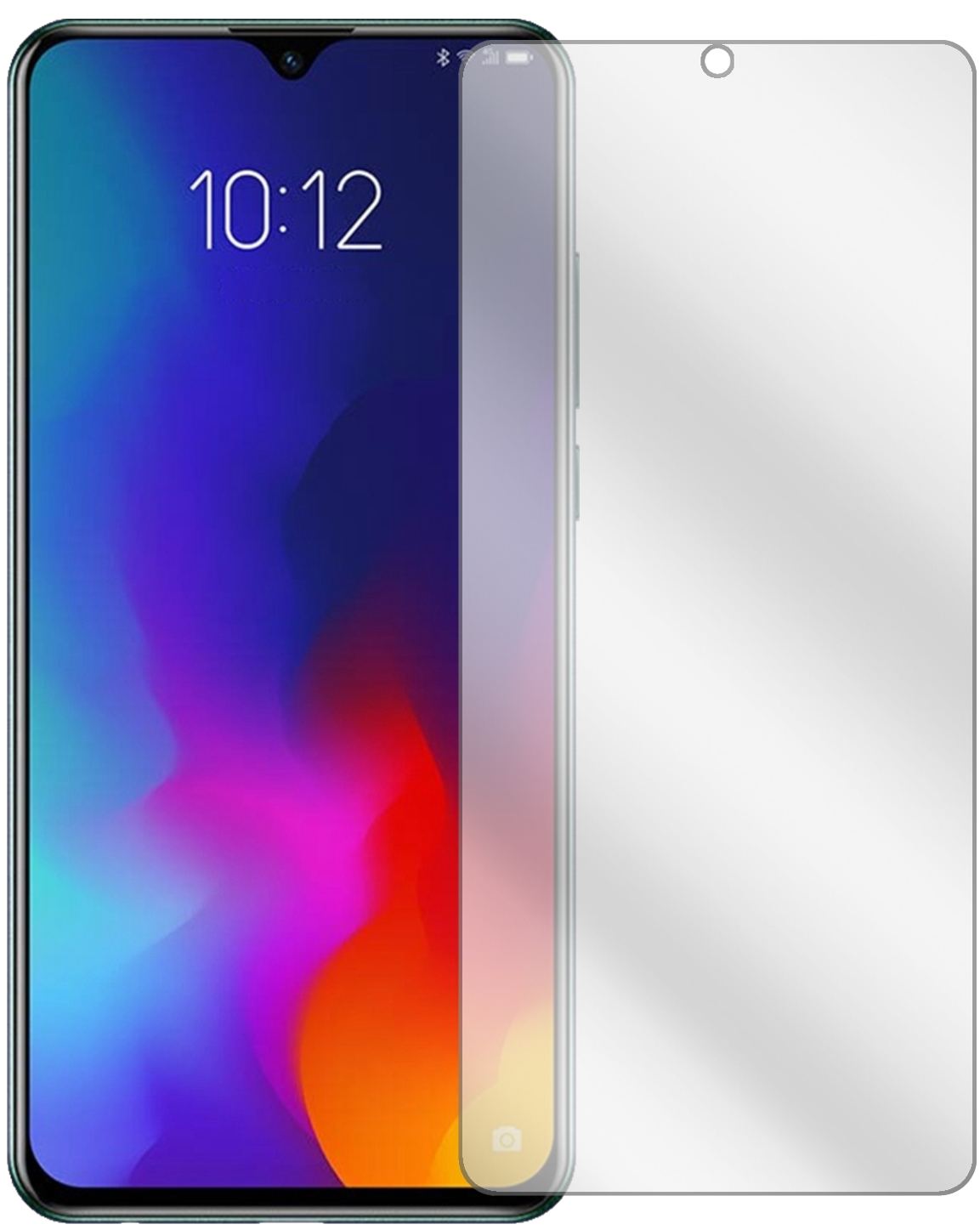 LenovoZ6 Lite mit aufgebrachter dipos Displayschutzfolie, glasklare Darstellung ohne Einschränkungen
