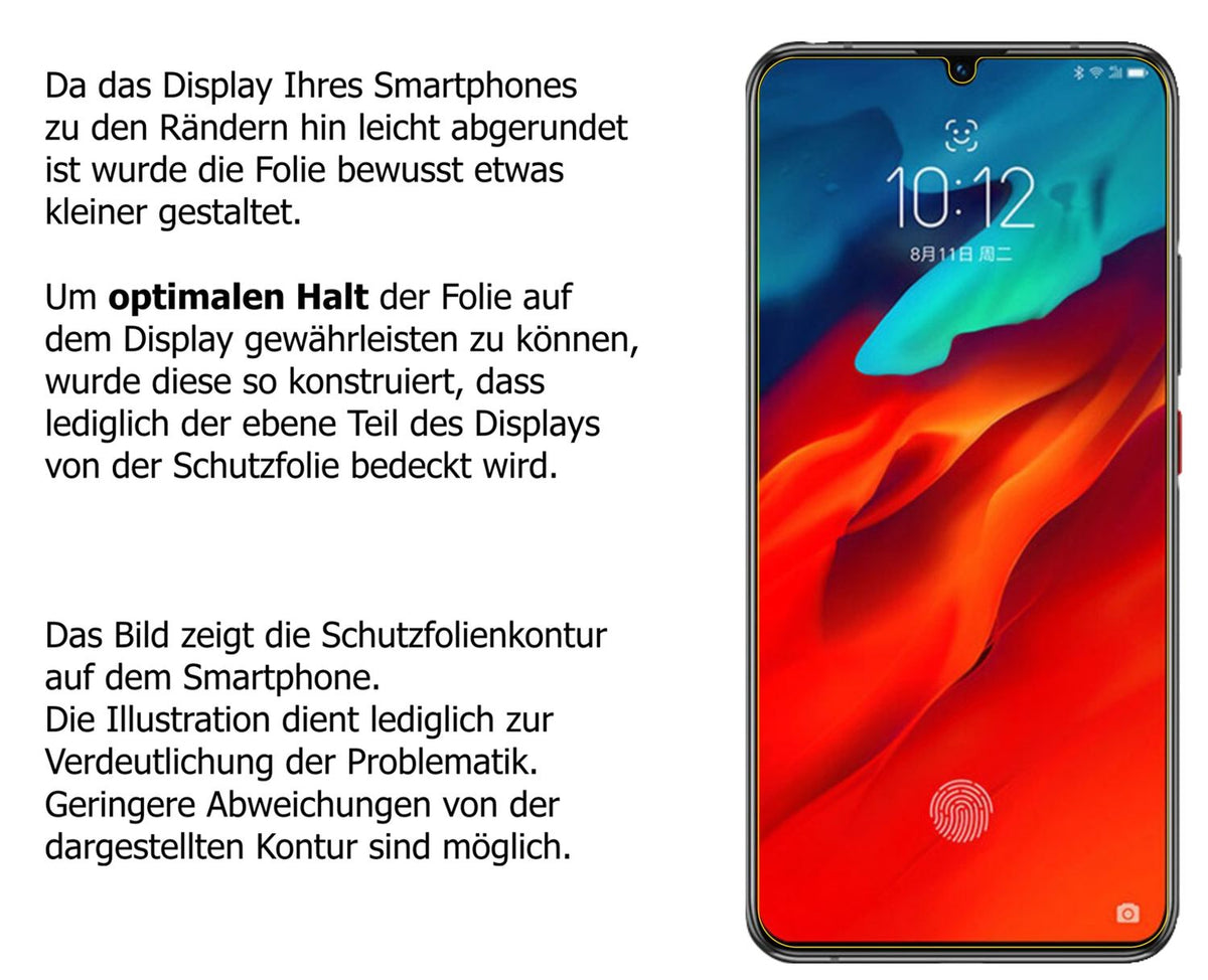 5x Schutzfolie klar für Lenovo Z6 Pro 5G Display-Schutzfolie