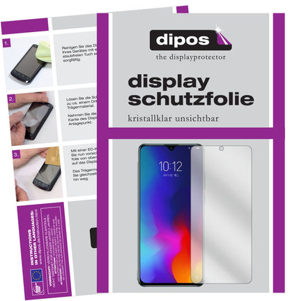 Klare Displayschutzfolie von dipos passend für Lenovo K10 note, präziser Zuschnitt und blasenfrei montiert