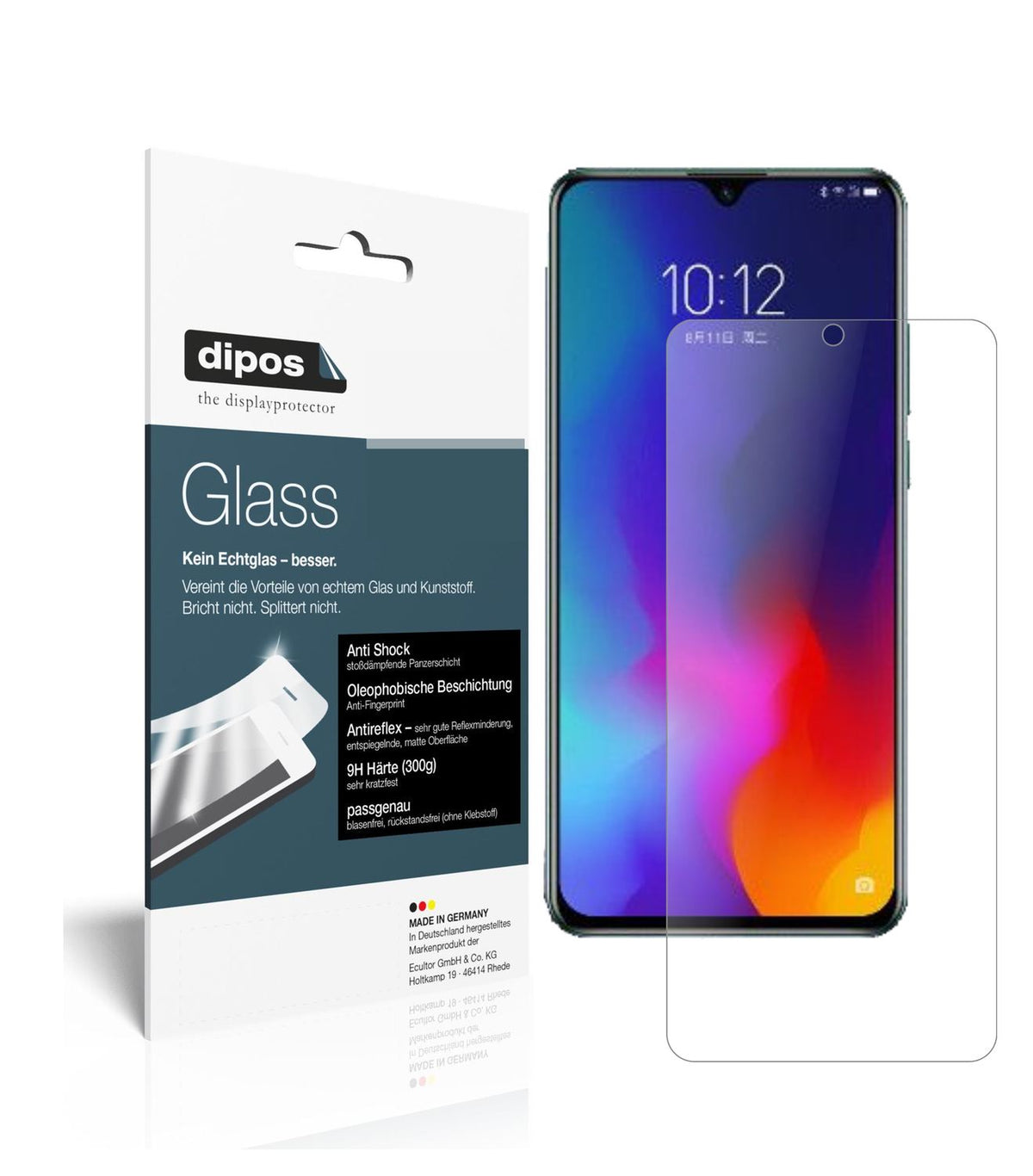Matte Displayschutzfolie von dipos passend für Lenovo Z6 Youth Edition, 9H kratzfest und blasenfrei montiert