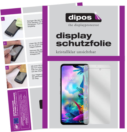 Klare Displayschutzfolie von dipos passend für LG V50s ThinQ, präziser Zuschnitt und blasenfrei montiert