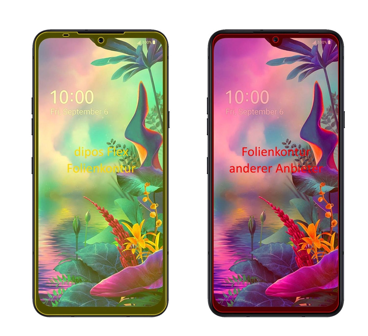3x 3D Full Cover Schutzfolie für LG V50s ThinQ