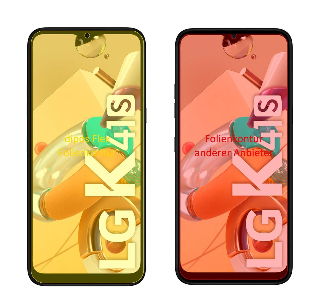 2x 3D Full Cover Schutzfolie für LG K41S