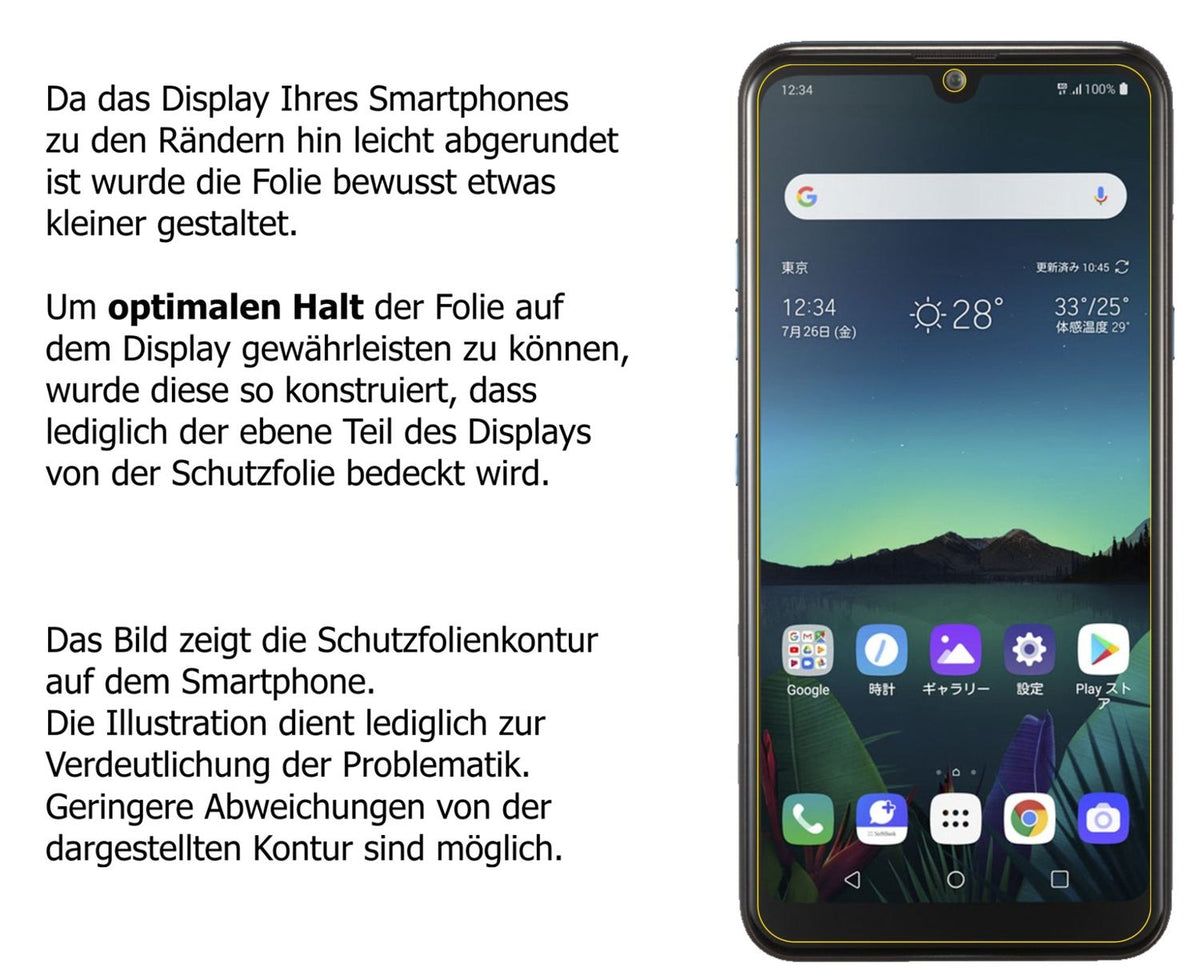 Schutzfolie mit optimaler Passform, zur Verwendung mit Hüllen geeignet