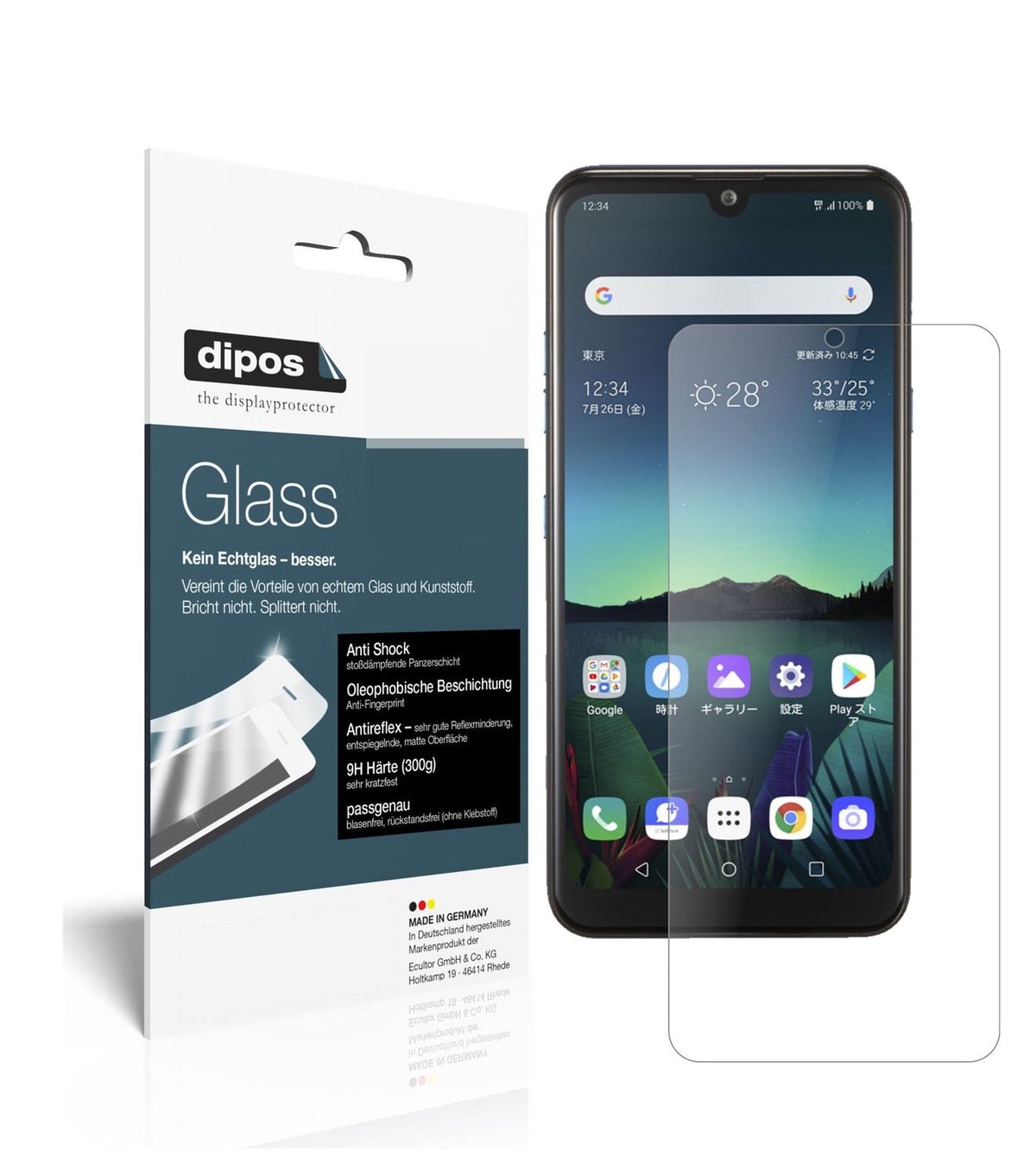 Matte Displayschutzfolie von dipos passend für LG K50, 9H kratzfest und blasenfrei montiert
