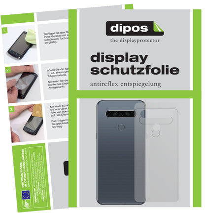 Matte Displayschutzfolie von dipos passend für LG K61 Rückseite, präziser Zuschnitt und blasenfrei montiert