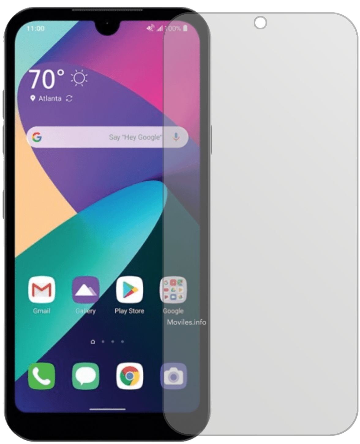 LGPhoenix 5 mit aufgebrachter dipos Displayschutzfolie, die lästige Fingerabdrücke minimiert