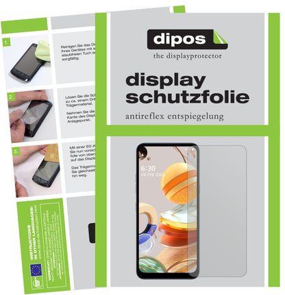 Matte Displayschutzfolie von dipos passend für LG Q61, präziser Zuschnitt und blasenfrei montiert