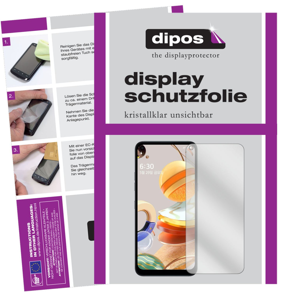 2x Schutzfolie klar für LG Q61 Display-Schutzfolie