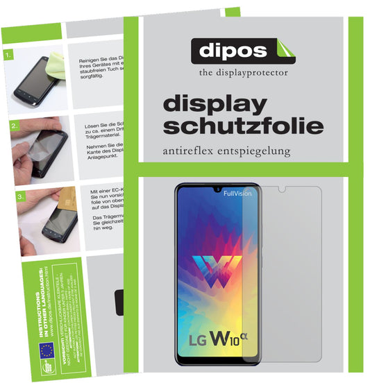Matte Displayschutzfolie von dipos passend für LG W10 Alpha, präziser Zuschnitt und blasenfrei montiert