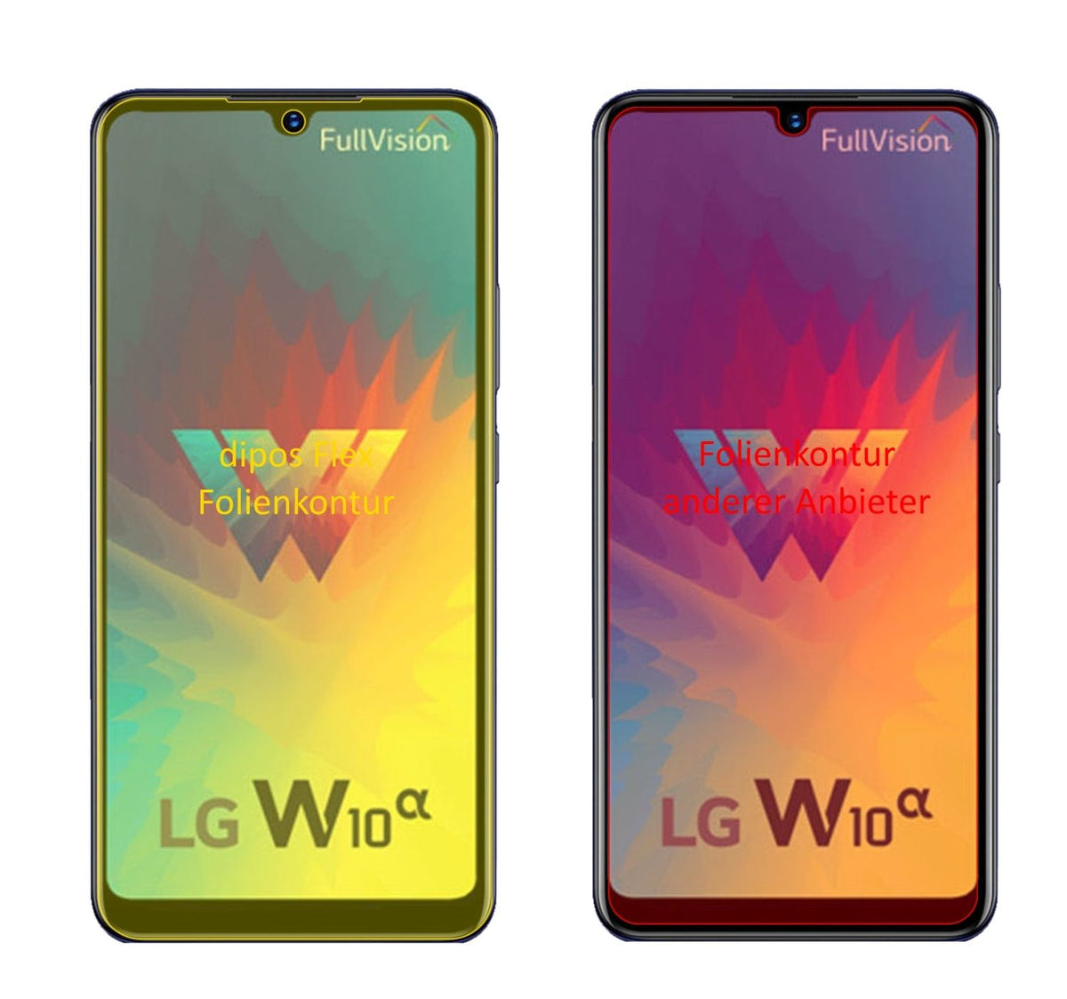 2x 3D Full Cover Schutzfolie für LG W10 Alpha