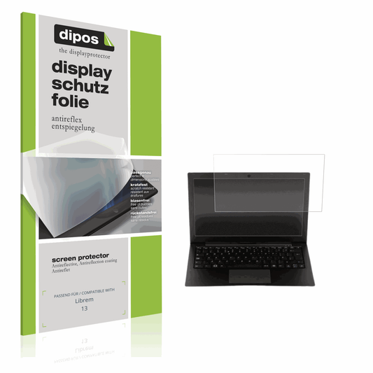 Matte Displayschutzfolie von dipos passend für librem13, präziser Zuschnitt und blasenfrei montiert