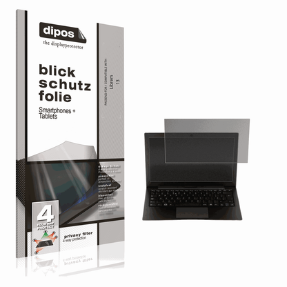 Blickschutzfolie von dipos passend für librem13, präziser Zuschnitt und blasenfrei montiert