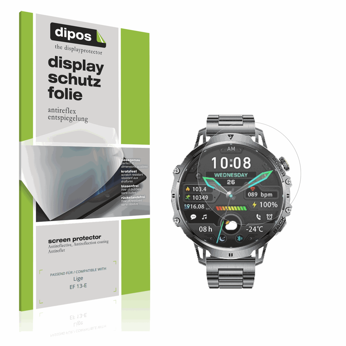 Matte Displayschutzfolie von dipos passend für ligeef 13-e, präziser Zuschnitt und blasenfrei montiert