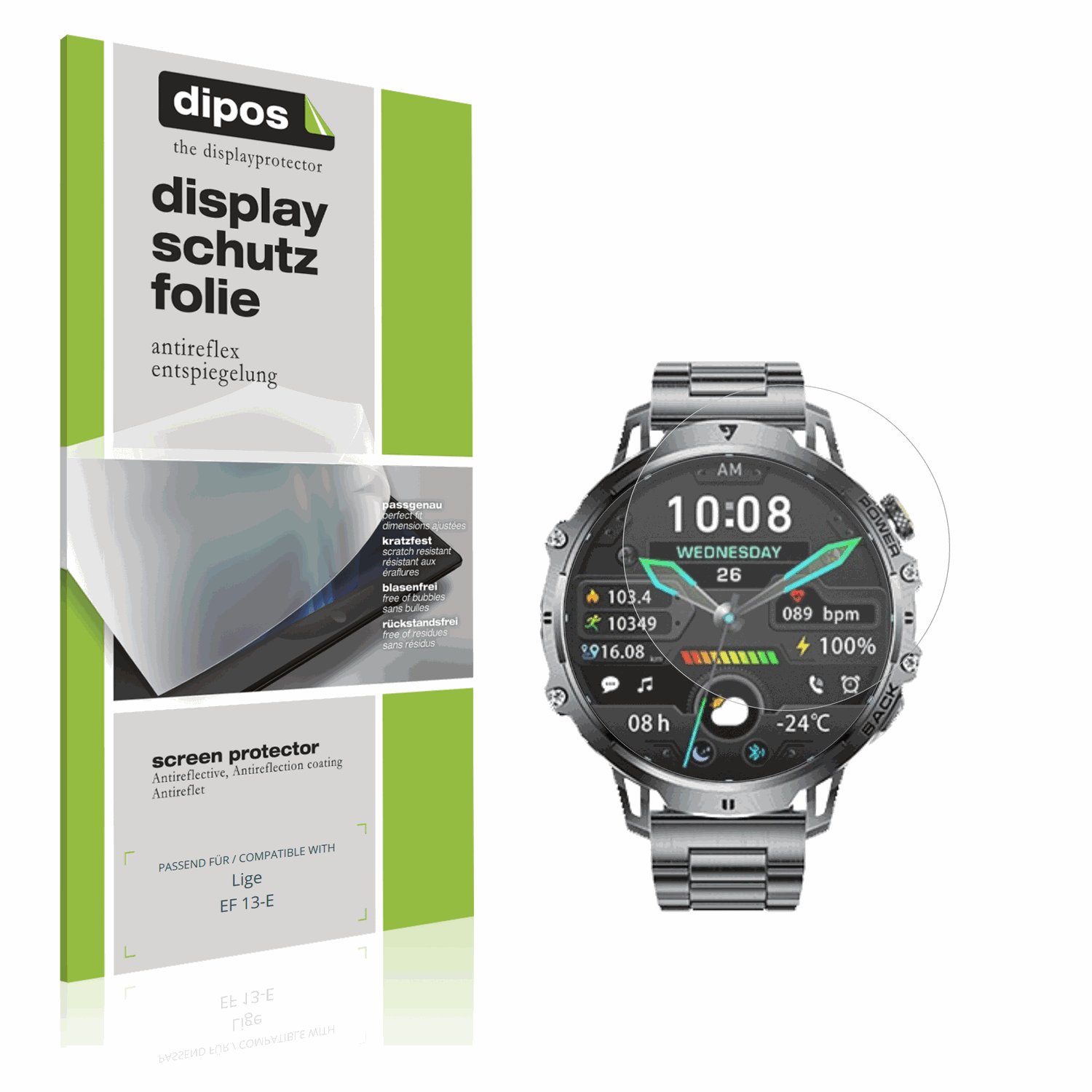 Matte Displayschutzfolie von dipos passend für ligeef 13-e, präziser Zuschnitt und blasenfrei montiert