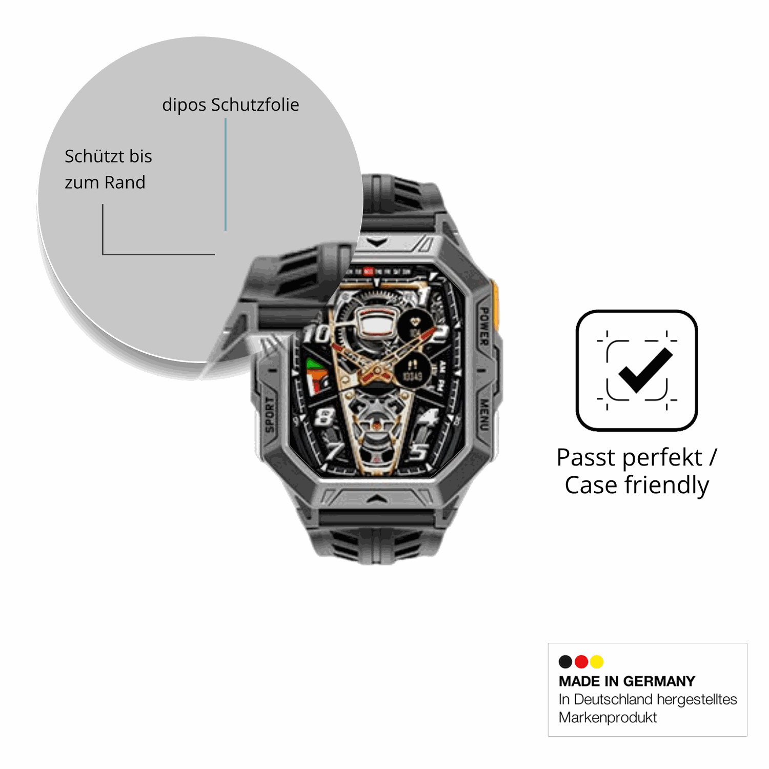 Besonders flexibler Displayschutz mit Anti-Shock-Schicht im Materialmix