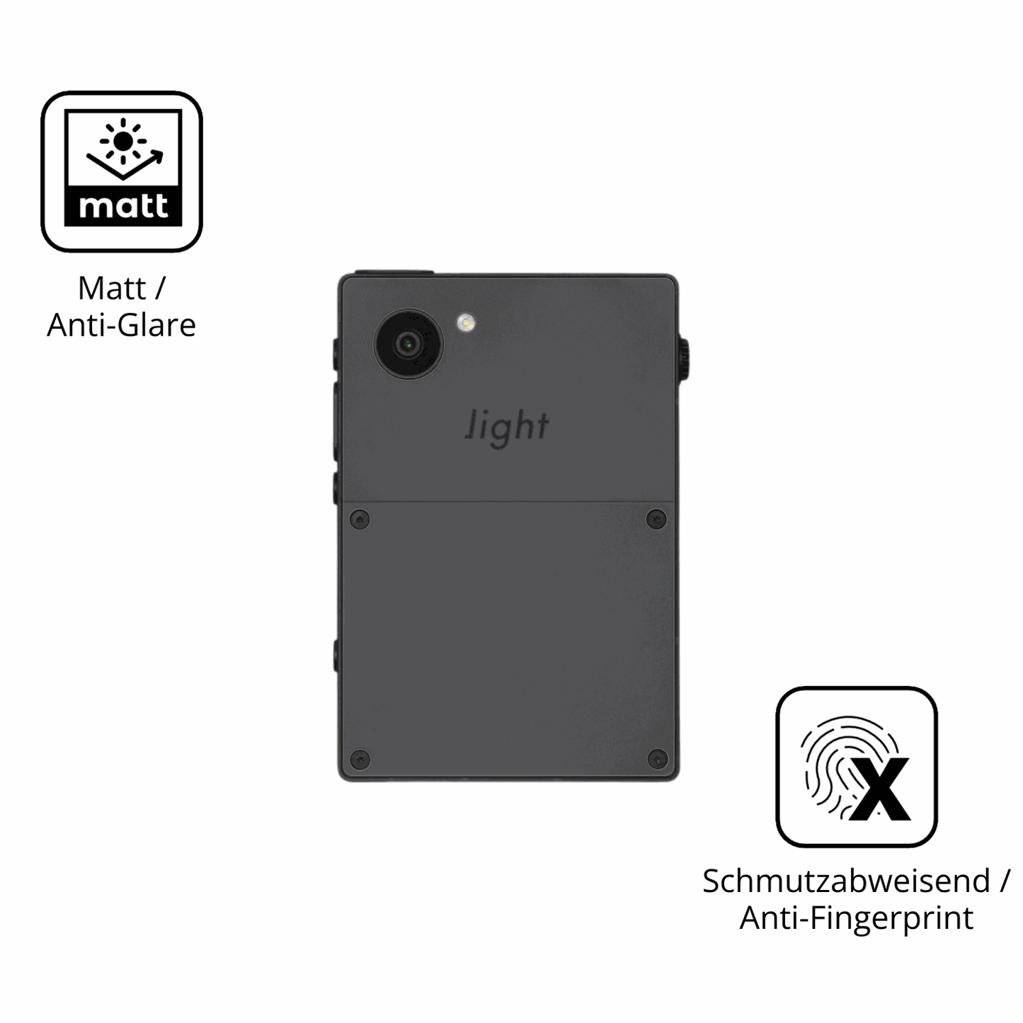 2x 9H Schutzfolie matt für Light Phone 3 Rückseite Panzerfolie