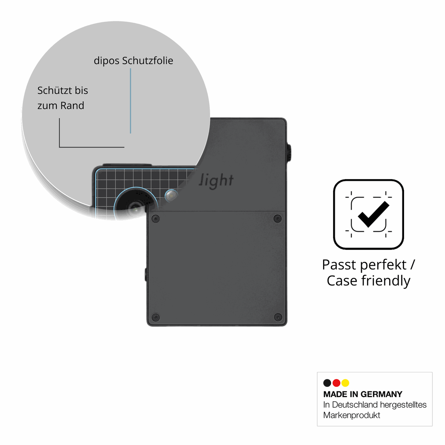 2x 9H Schutzfolie matt für Light Phone 3 Rückseite Panzerfolie