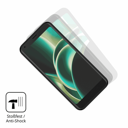 Schutz gegen Kratzer auf dem Logicom Five Pro Glas durch Schlüssel, Stöße gegen die Tischkante oder Stürze