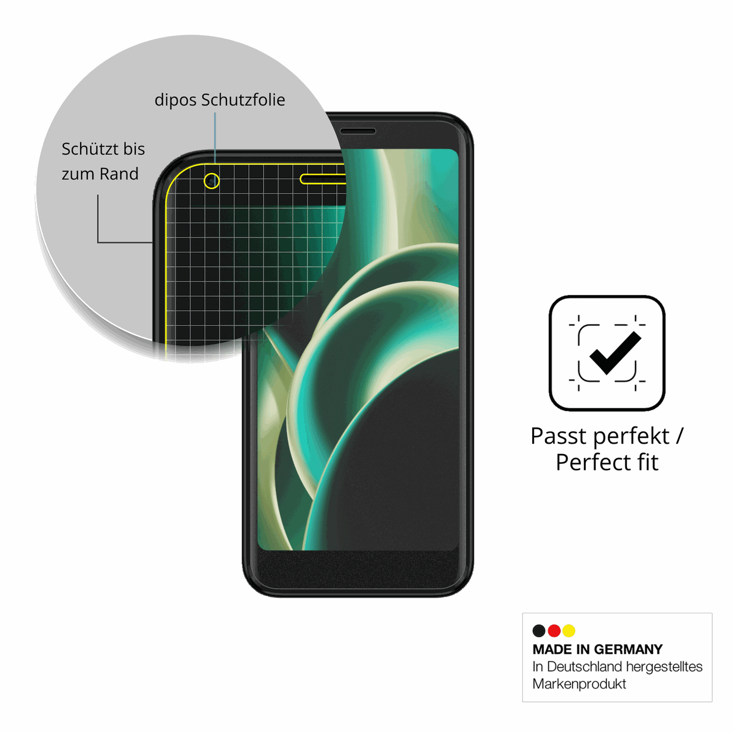 Besonders flexibler Displayschutz mit Anti-Shock-Schicht im Materialmix