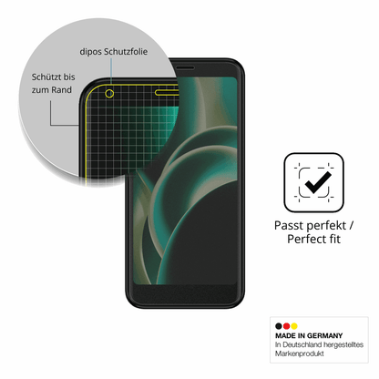 Schutz gegen Kratzer auf dem Logicom Five Pro Glas durch Schlüssel, Stöße gegen die Tischkante oder Stürze