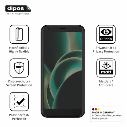 Flexible TPU-Folie passend zugeschnitten für Logicom Five Pro, mit Privatsphäre-Schutz durch Sichtschutz-Folie