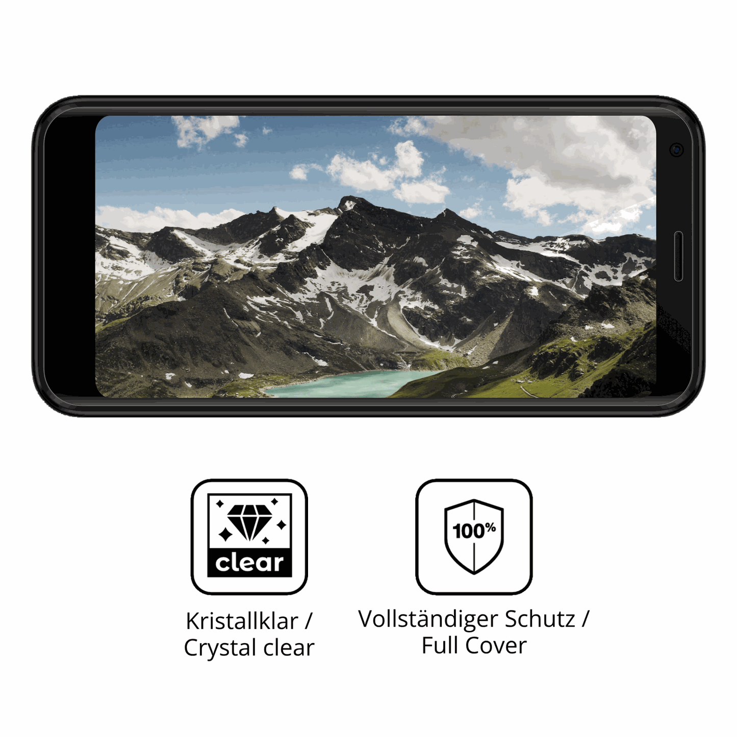 Dünne und klare Folie passend zugeschnitten für Logicom Five Pro