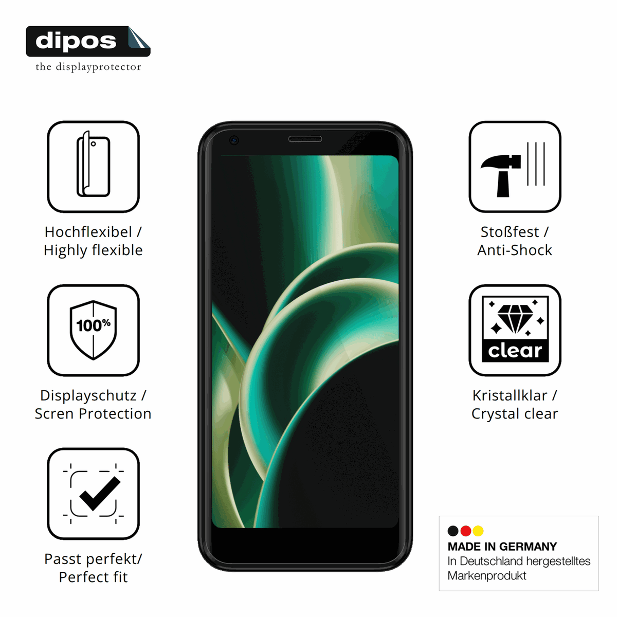 Displayschutz hergestellt in Deutschland, höchste Qualität made in Germany